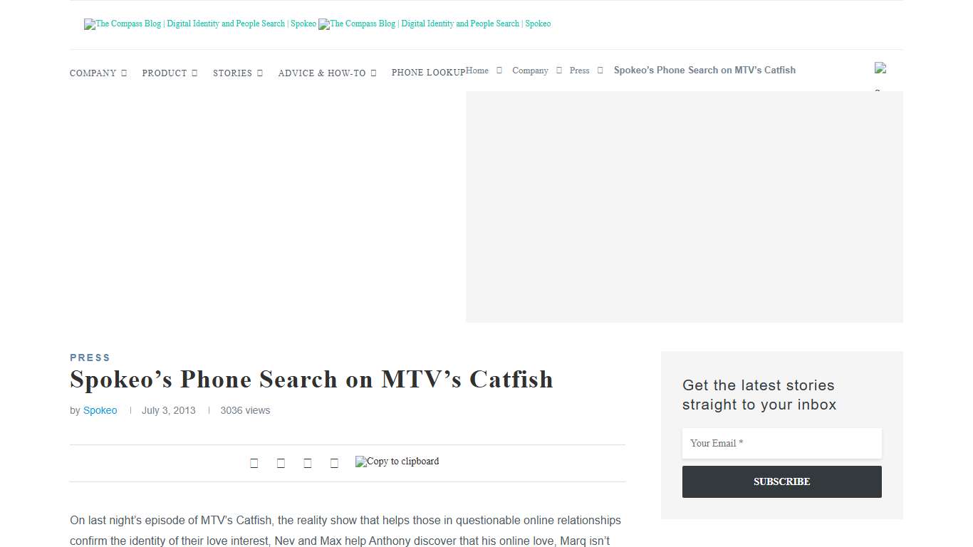 Spokeo's Phone Search on MTV's Catfish - The Compass Blog Digital Identity and People Search Spokeo