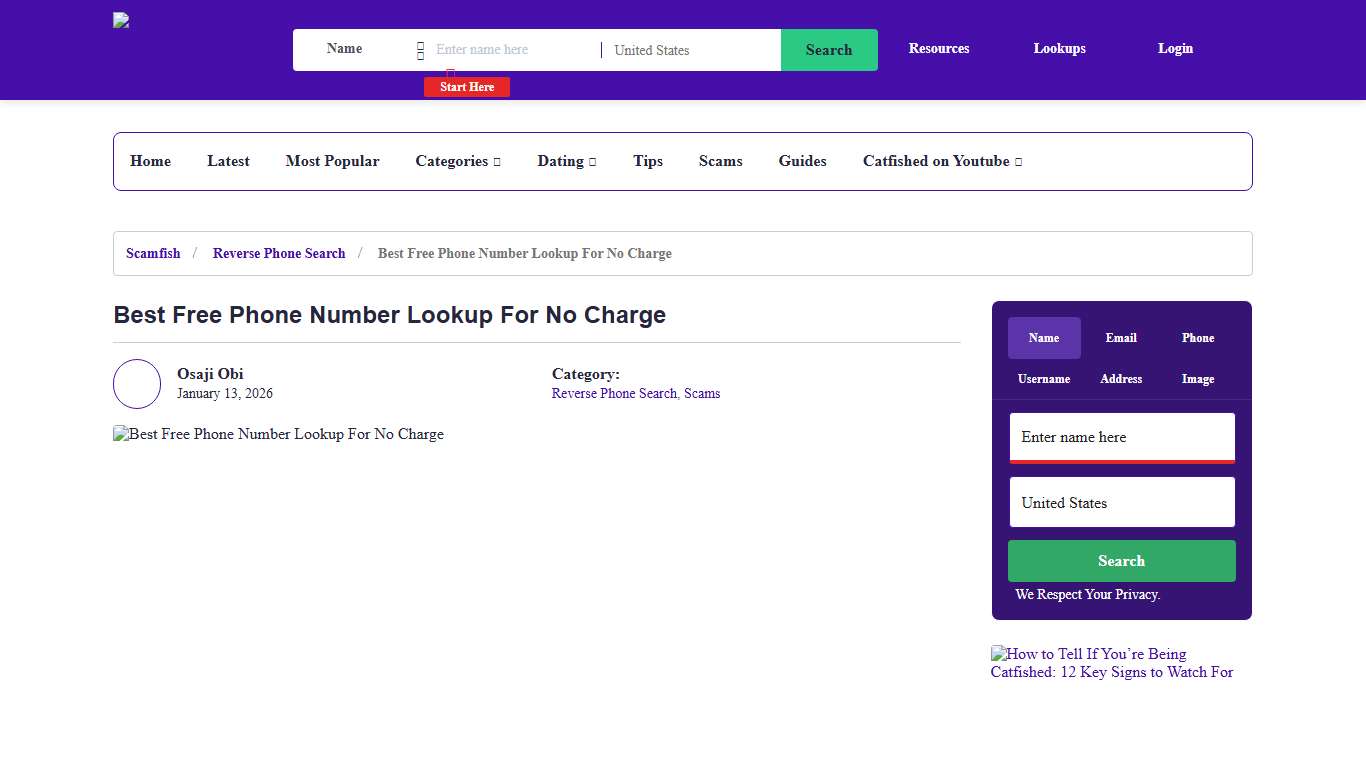 Best Free Phone Number Lookup For No Charge Social Catfish